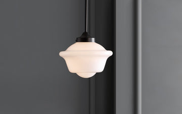 Kurtz School House Adjustable Drop Metal/Glass LED Pendant
